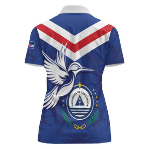 Cape Verde Independence Day Women Polo Shirt Gerbera Daisy Pattern