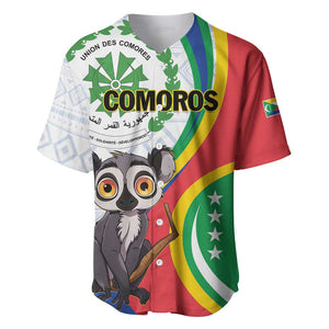 Comoros Baseball Jersey 1975 Komori Mongoose Lemur African Pattern