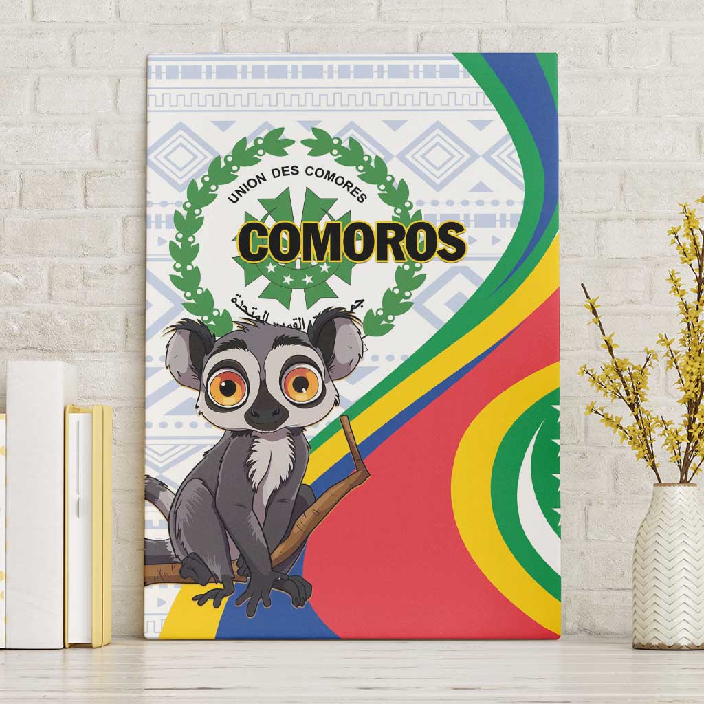 Comoros Canvas Wall Art 1975 Komori Mongoose Lemur African Pattern