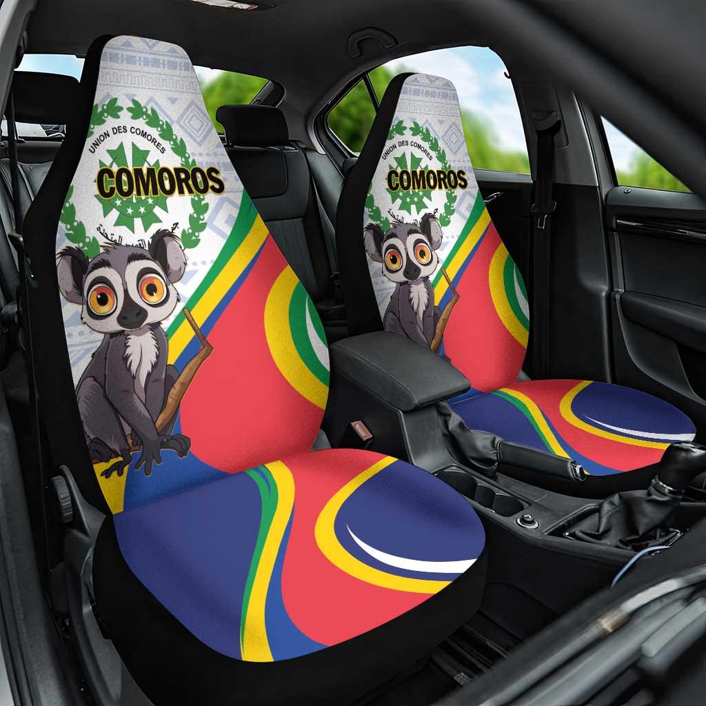 Comoros Car Seat Cover 1975 Komori Mongoose Lemur African Pattern