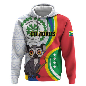 Comoros Hoodie 1975 Komori Mongoose Lemur African Pattern