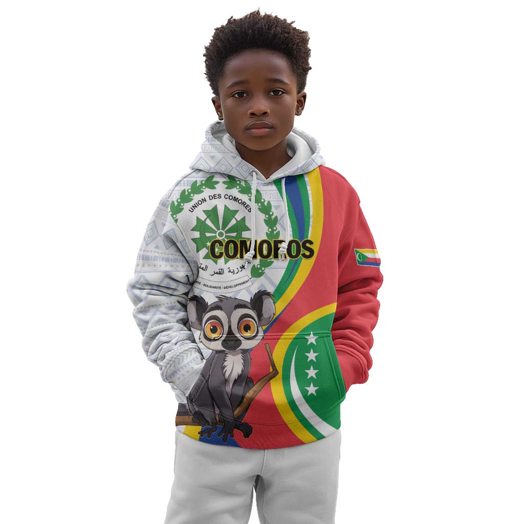 Comoros Kid Hoodie 1975 Komori Mongoose Lemur African Pattern