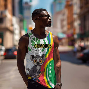 Comoros Men Tank Top 1975 Komori Mongoose Lemur African Pattern