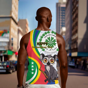 Comoros Men Tank Top 1975 Komori Mongoose Lemur African Pattern