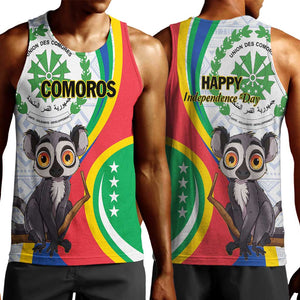 Comoros Men Tank Top 1975 Komori Mongoose Lemur African Pattern