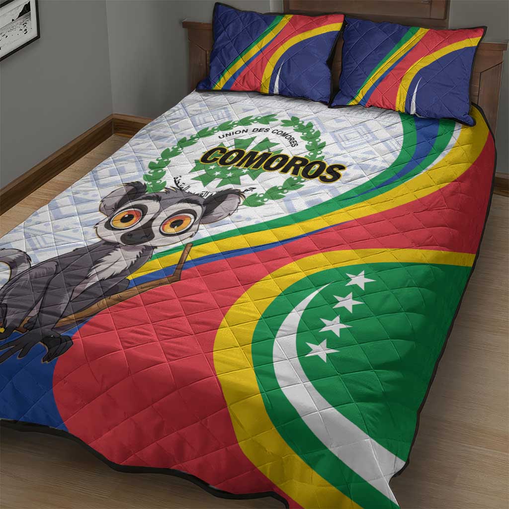 Comoros Quilt Bed Set 1975 Komori Mongoose Lemur African Pattern