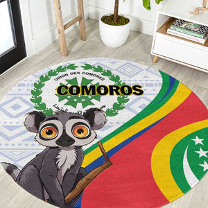 Comoros Round Carpet 1975 Komori Mongoose Lemur African Pattern