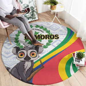 Comoros Round Carpet 1975 Komori Mongoose Lemur African Pattern