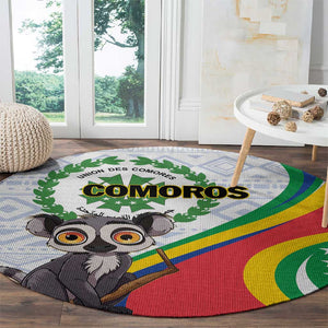 Comoros Round Carpet 1975 Komori Mongoose Lemur African Pattern