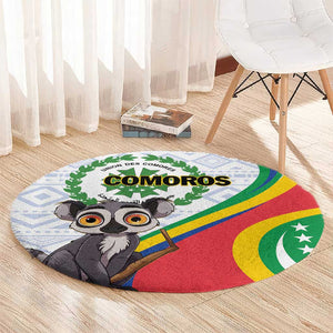 Comoros Round Carpet 1975 Komori Mongoose Lemur African Pattern