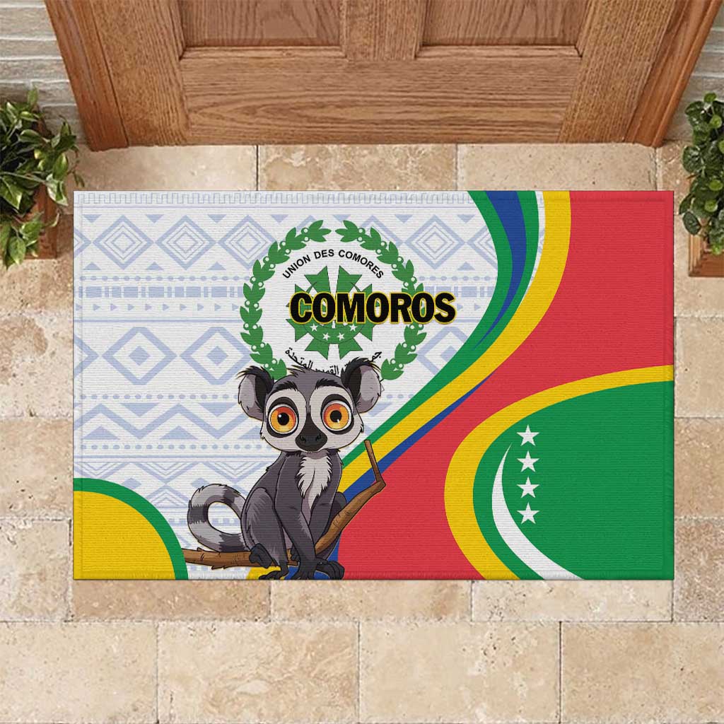 Comoros Rubber Doormat 1975 Komori Mongoose Lemur African Pattern