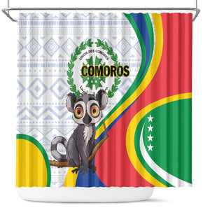 Comoros Shower Curtain 1975 Komori Mongoose Lemur African Pattern