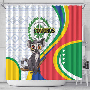 Comoros Shower Curtain 1975 Komori Mongoose Lemur African Pattern