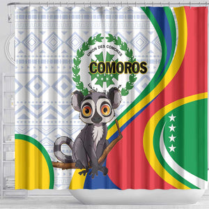 Comoros Shower Curtain 1975 Komori Mongoose Lemur African Pattern