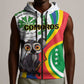 Comoros Sleeveless Zip Hoodie 1975 Komori Mongoose Lemur African Pattern - African Pride