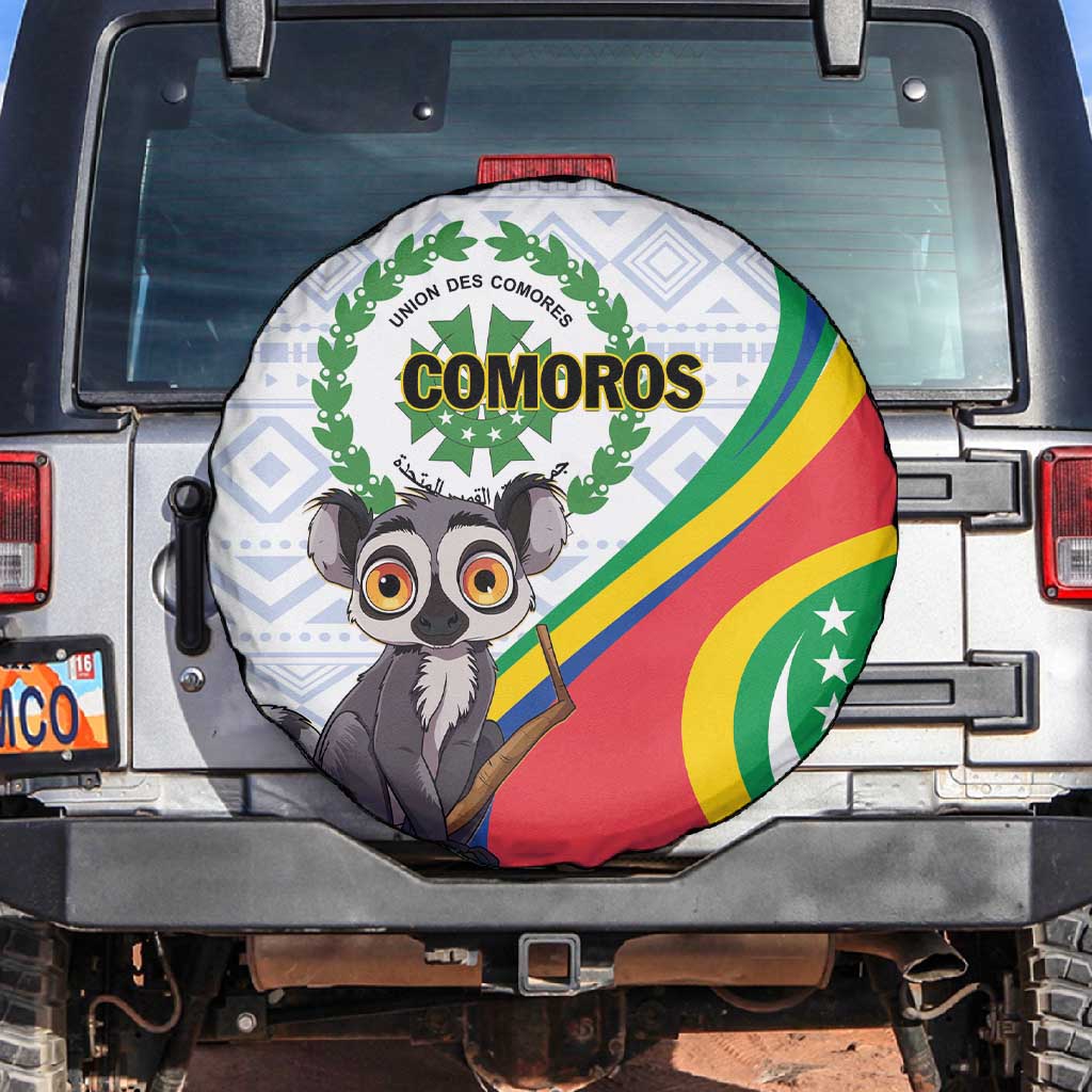 Comoros Spare Tire Cover 1975 Komori Mongoose Lemur African Pattern