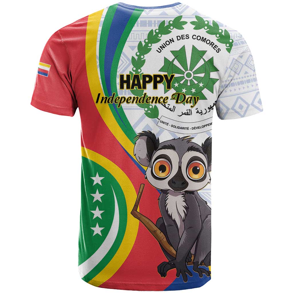 Comoros T shirt 1975 Komori Mongoose Lemur African Pattern