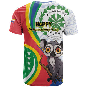 Comoros T shirt 1975 Komori Mongoose Lemur African Pattern