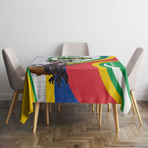 Comoros Tablecloth 1975 Komori Mongoose Lemur African Pattern