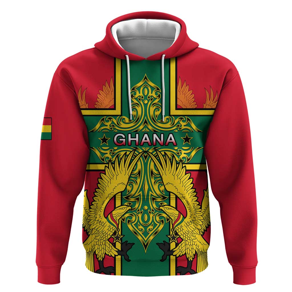 Custom Ghana Hoodie with Cross of Saint George and Tawny Eagles