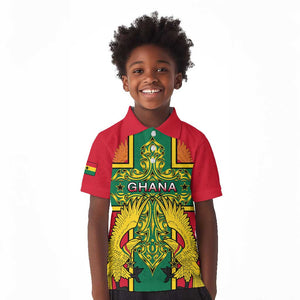 Custom Ghana Kid Polo Shirt with Cross of Saint George and Tawny Eagles