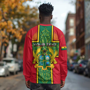 Custom Ghana Long Sleeve Shirt with Cross of Saint George and Tawny Eagles LT01