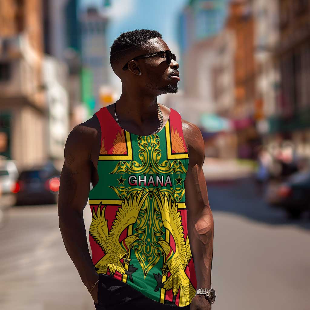 Custom Ghana Men Tank Top with Cross of Saint George and Tawny Eagles