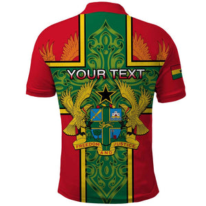 Custom Ghana Polo Shirt with Cross of Saint George and Tawny Eagles