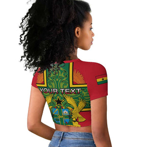 Custom Ghana Raglan Cropped T shirt with Cross of Saint George and Tawny Eagles