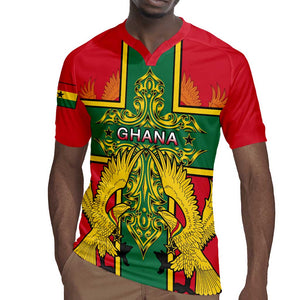 Custom Ghana Rugby Jersey with Cross of Saint George and Tawny Eagles