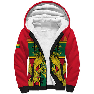 Custom Ghana Sherpa Hoodie with Cross of Saint George and Tawny Eagles