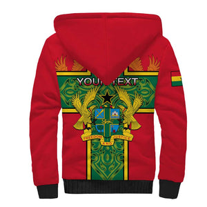 Custom Ghana Sherpa Hoodie with Cross of Saint George and Tawny Eagles