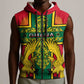 Custom Ghana Sleeveless Zip Hoodie with Cross of Saint George and Tawny Eagles - African Pride