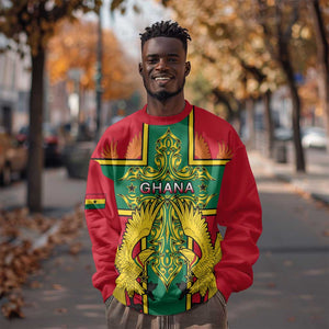 Custom Ghana Sweatshirt with Cross of Saint George and Tawny Eagles