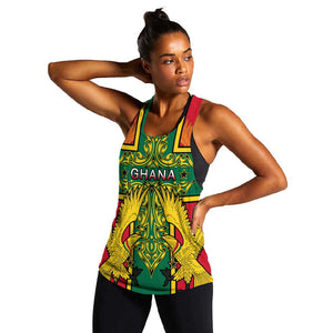 Custom Ghana Women Racerback Tank with Cross of Saint George and Tawny Eagles