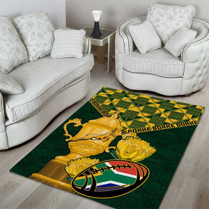 South Africa Rugby Area Rug - Go Bokke Champion, World Cup