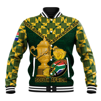 Custom South Africa Rugby Baseball Jacket - Go Bokke Champion, World Cup LT01