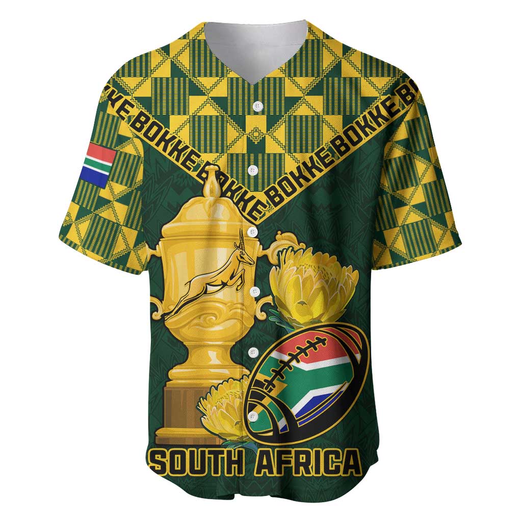 Custom South Africa Rugby Baseball Jersey - Go Bokke Champion, World Cup