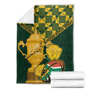 South Africa Rugby Blanket - Go Bokke Champion, World Cup