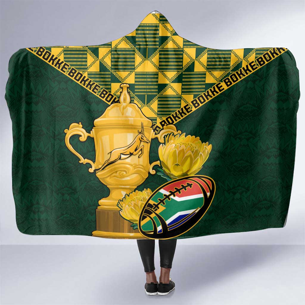 South Africa Rugby Hooded Blanket - Go Bokke Champion, World Cup