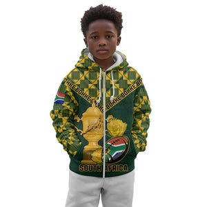 Custom South Africa Rugby Kid Hoodie - Go Bokke Champion, World Cup