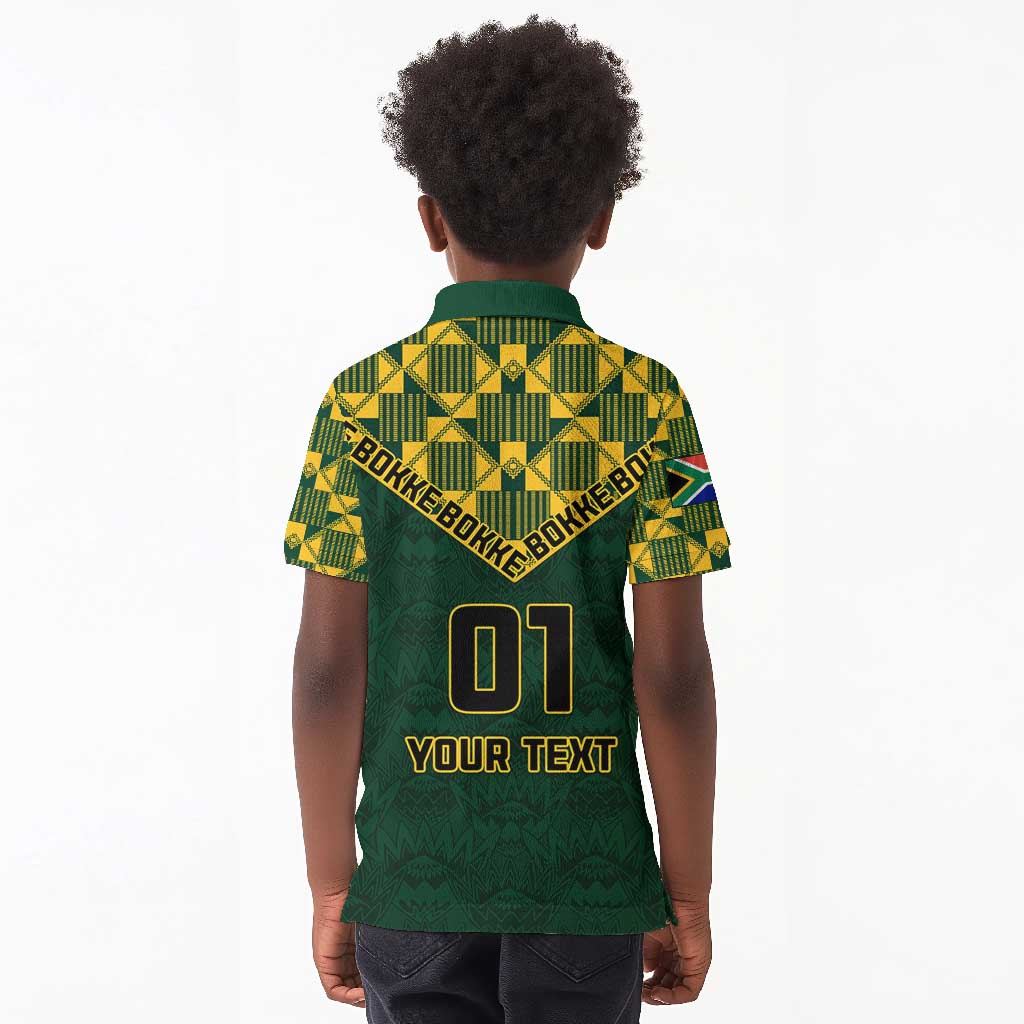 Custom South Africa Rugby Kid Polo Shirt - Go Bokke Champion, World Cup