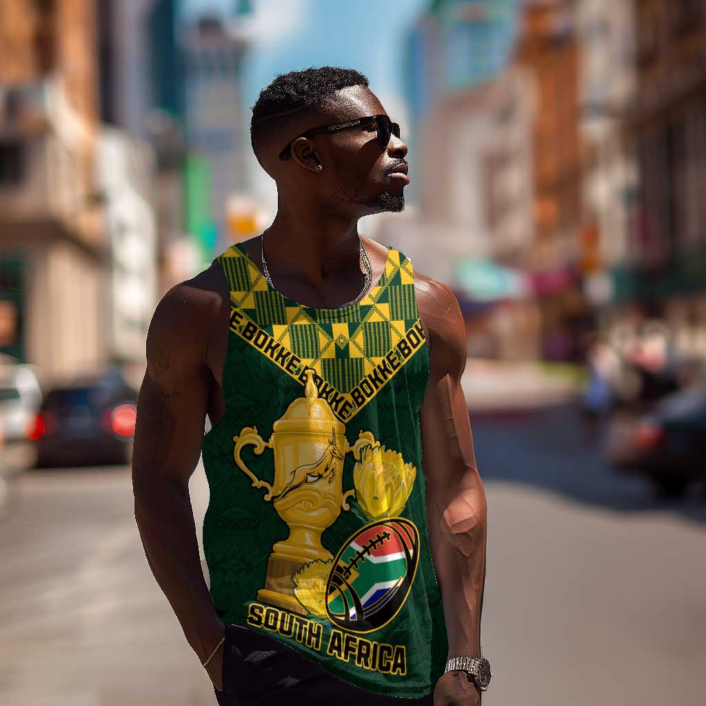 Custom South Africa Rugby Men Tank Top - Go Bokke Champion, World Cup