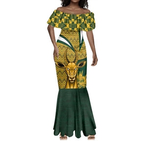 Custom South Africa Rugby Mermaid Dress - Go Bokke Champion, World Cup