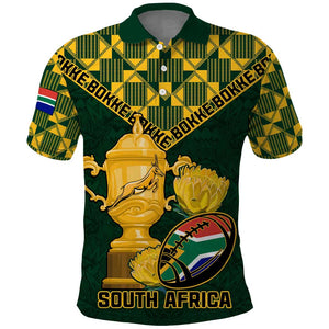 Custom South Africa Rugby Polo Shirt - Go Bokke Champion, World Cup