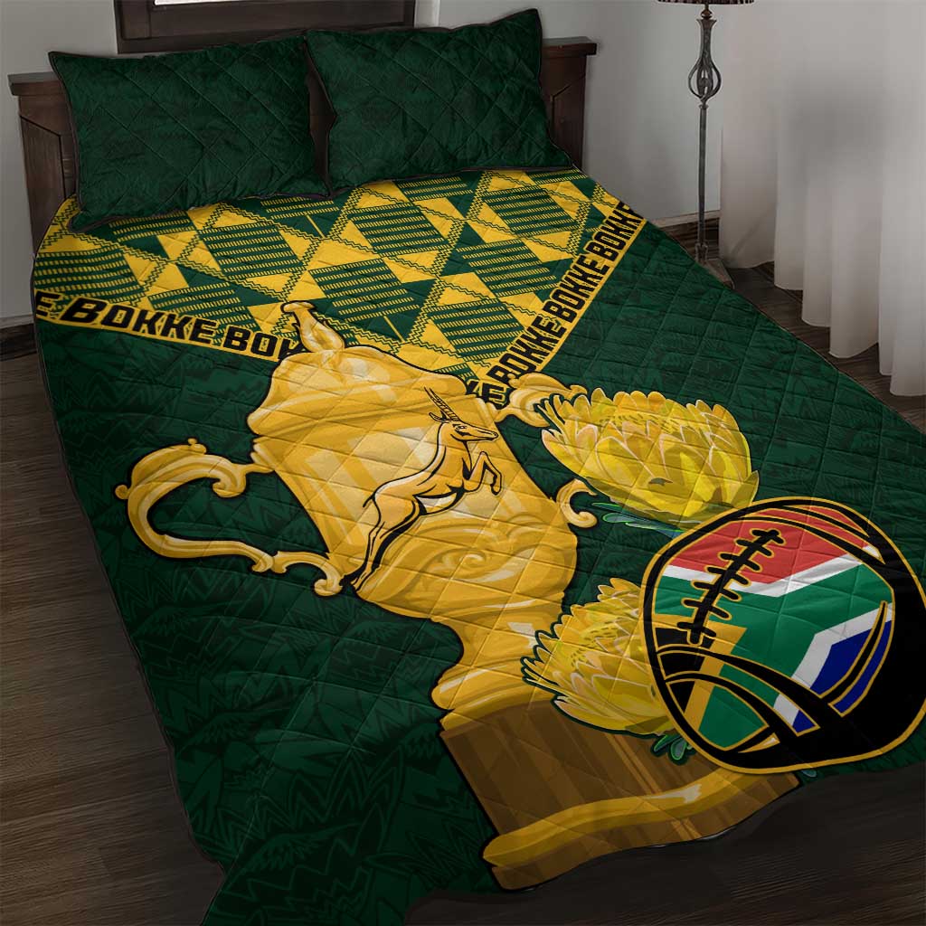 South Africa Rugby Quilt Bed Set - Go Bokke Champion, World Cup