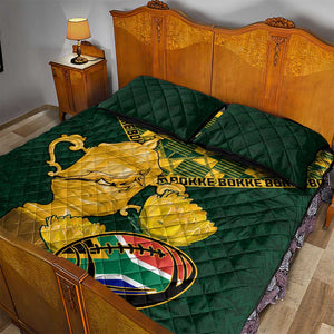 South Africa Rugby Quilt Bed Set - Go Bokke Champion, World Cup