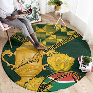 South Africa Rugby Round Carpet - Go Bokke Champion, World Cup