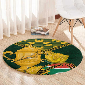 South Africa Rugby Round Carpet - Go Bokke Champion, World Cup