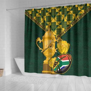 South Africa Rugby Shower Curtain - Go Bokke Champion, World Cup